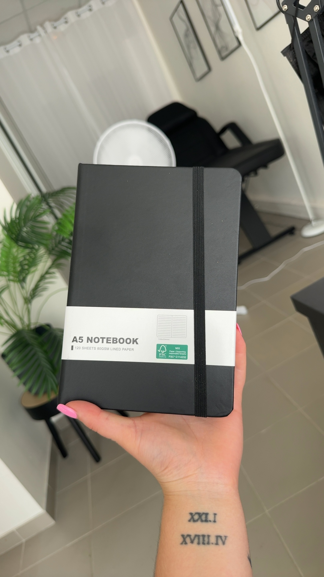 Carnet A5 Noir - 120 Feuilles Papier Ligné - Neuf