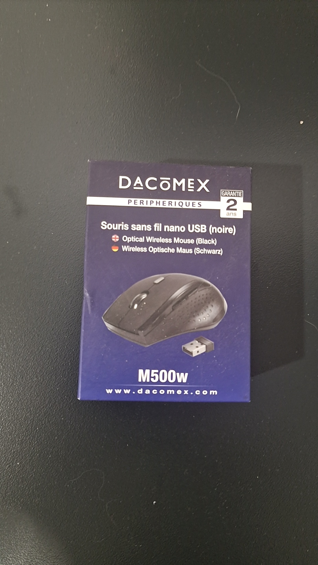 Souris sans fil nano USB DACOMEX M500w - Noir - Garantie 2 ans